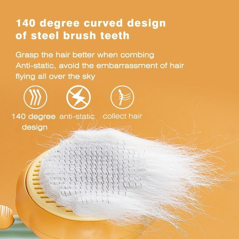 Pet Pumpkin Brush, Self Cleaning Slicker Brush for Dogs & Cats, Gentle Detangling, Removes Loose Hair, Pain Free Grooming For Pets