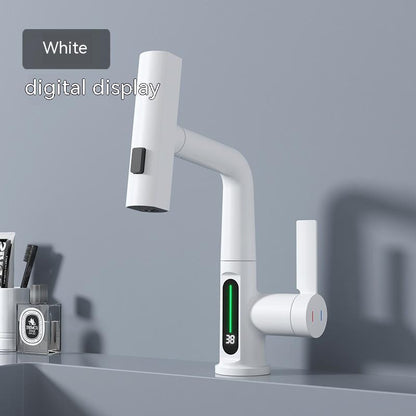 Intelligent Digital Display Faucet, Pull out Basin Faucet, Temperature Digital Display Rotation, Ultimate Upgrade For Kitchen And Bathroom