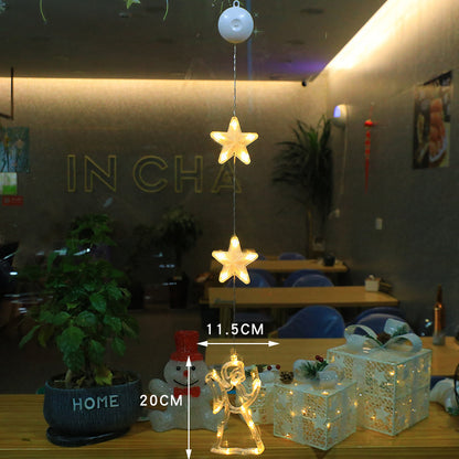 LED Suction Cup Window Lights,Battery Powered Christmas Star Decor