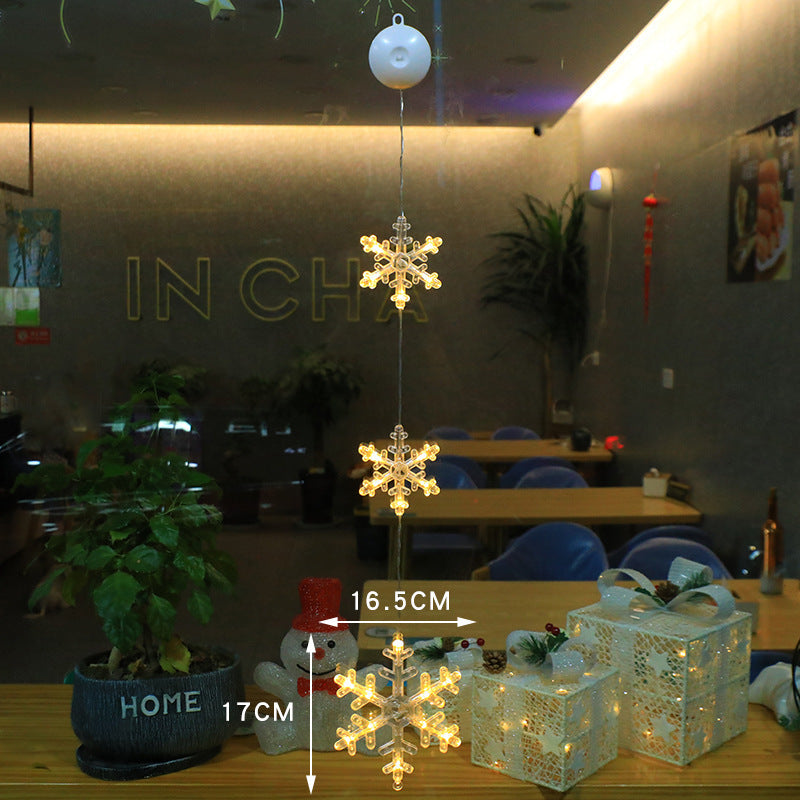 LED Suction Cup Window Lights,Battery Powered Christmas Star Decor