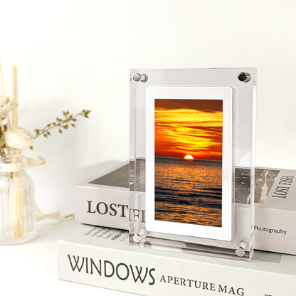 Digital Picture Frame Acrylic Video Player,Digital Photo Frame Vertical Display With 1GB And Battery Type C