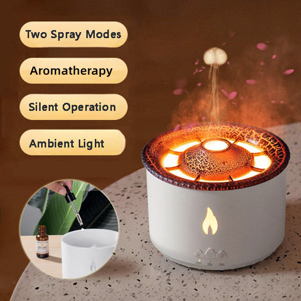 New Creative Ultrasonic Essential Oil Humidifier Volcano Aromatherapy Machine,Air Flame Humidifier Diffuser,Volcano Spray Jellyfish