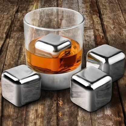 Reusable Stainless Steel Whiskey Stones,Ice Cubes Set Chilling Stones