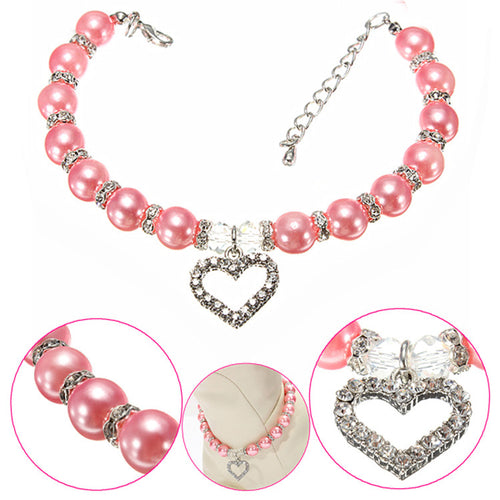 Pearl Collar,Sparkling Rhinestone And Alloy Pendant
