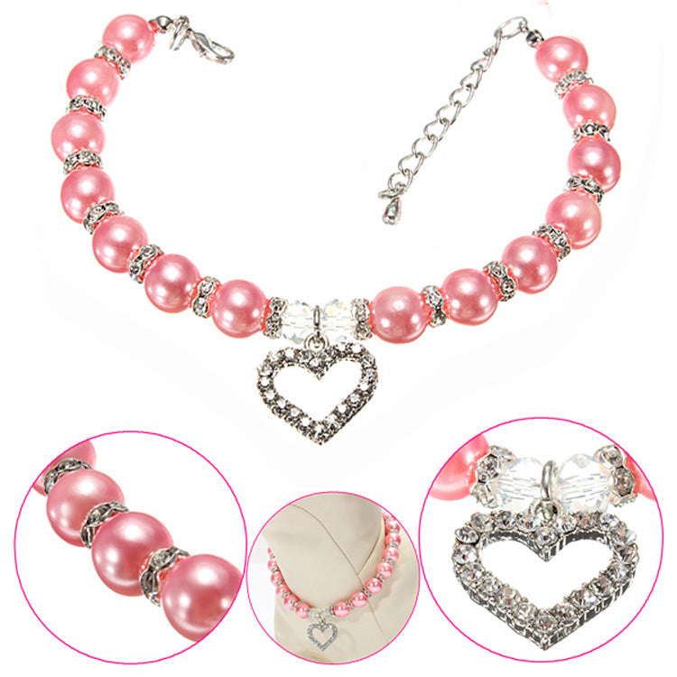 Pearl Collar,Sparkling Rhinestone And Alloy Pendant
