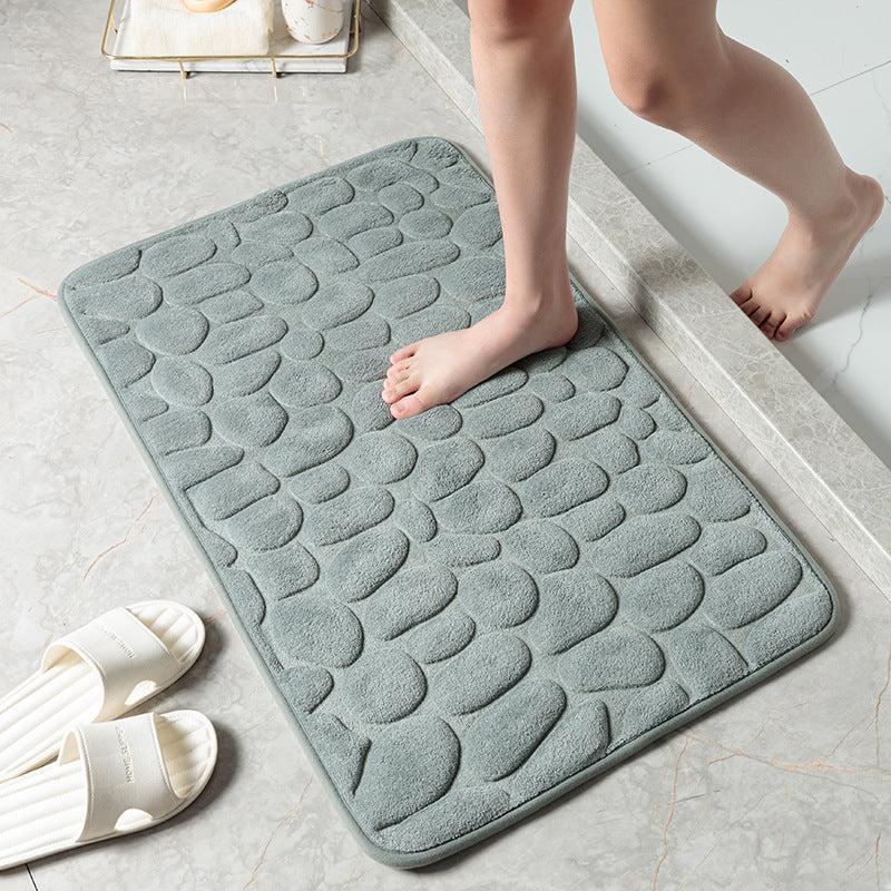 Pebble Stone Bathroom Carpet Toilet Floor Mat, Door Mat