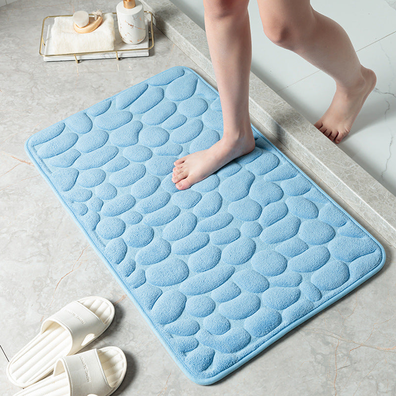 Pebble Stone Bathroom Carpet Toilet Floor Mat, Door Mat
