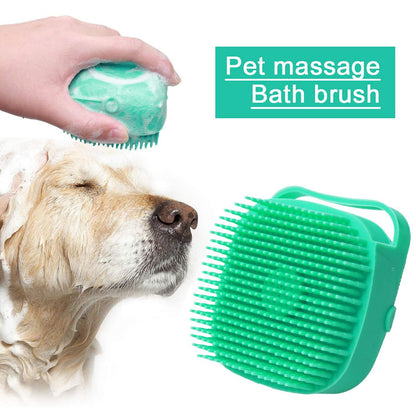 Pet Dog Shampoo Massager Brush, Cat Massage Comb Grooming Scrubber, Hair Soft Silicone Brushes