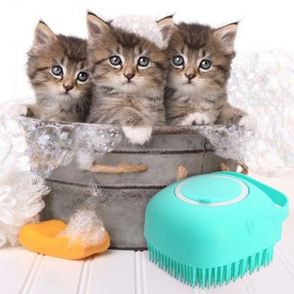 Pet Dog Shampoo Massager Brush, Cat Massage Comb Grooming Scrubber, Hair Soft Silicone Brushes