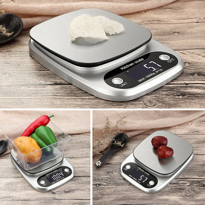 Digital Kitchen Food Diet Scale, Multifunction Weight Balance 22lbs 1g Kitchen Scale, Stainless Steel Weighing Scale For Food, Diet Postal Balance Measuring