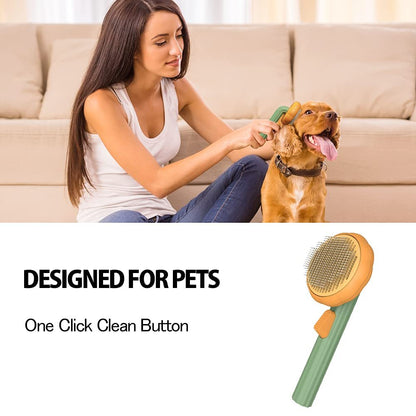 Pet Pumpkin Brush, Self Cleaning Slicker Brush for Dogs & Cats, Gentle Detangling, Removes Loose Hair, Pain Free Grooming For Pets