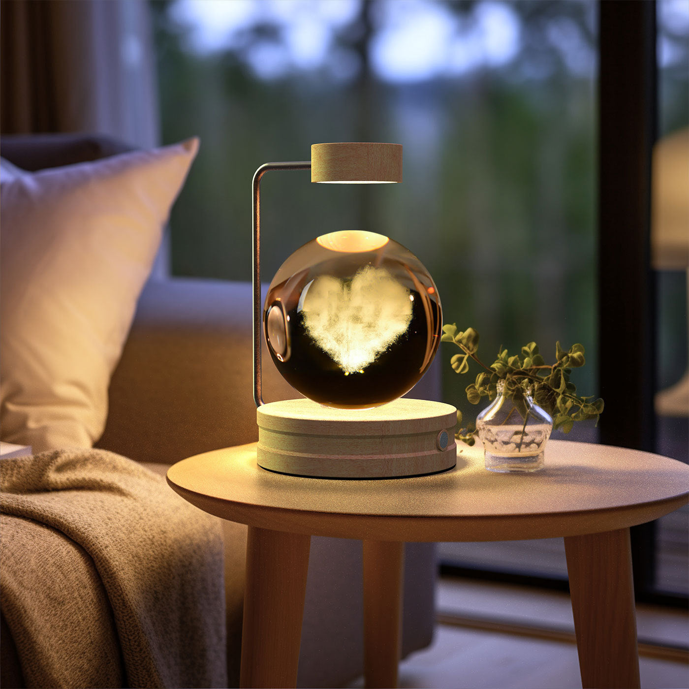 Crystal Ball Cosmic Indoor Night Light USB Power Warm Bedside Light,Magical Glow Crystall Ball