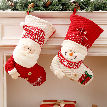 Classic Knitted Christmas Stocking,Large Santa Fireplace Sock