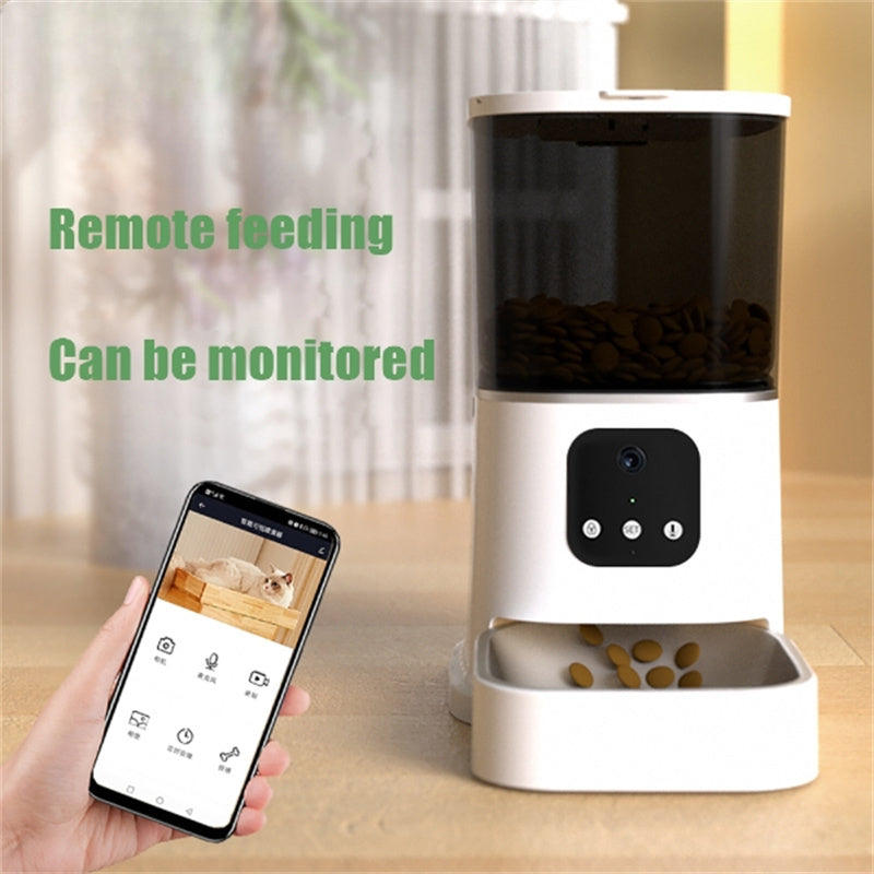 Smart Automatic Pet Feeder, Large Capacity Smart Voice Recorder APP Control Timer Feeding, Cat Dog Food Dispenser With WiFi Pet Bowl