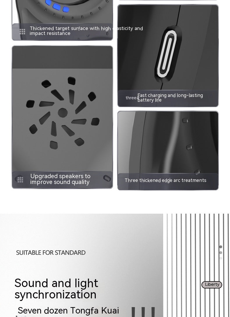 Martial Arts Self Defense Hanging Boxing Target, Music Boxing Machine Blue Light Hitting Reaction, Intelligent Electronic Wall Boxing Target