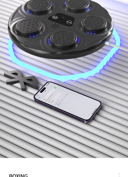 Martial Arts Self Defense Hanging Boxing Target, Music Boxing Machine Blue Light Hitting Reaction, Intelligent Electronic Wall Boxing Target