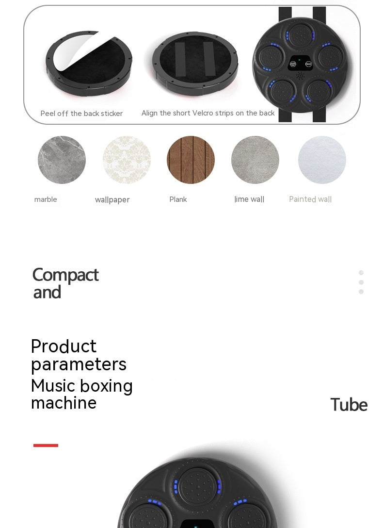 Martial Arts Self Defense Hanging Boxing Target, Music Boxing Machine Blue Light Hitting Reaction, Intelligent Electronic Wall Boxing Target