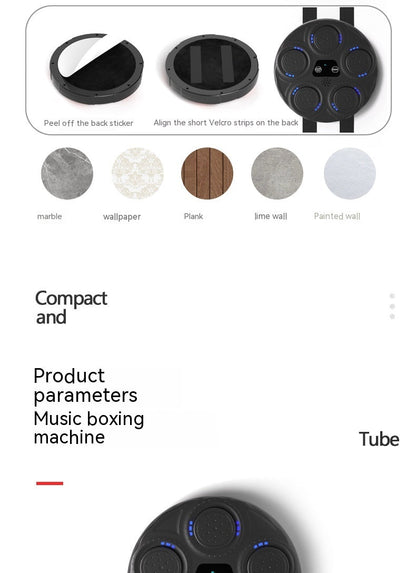 Martial Arts Self Defense Hanging Boxing Target, Music Boxing Machine Blue Light Hitting Reaction, Intelligent Electronic Wall Boxing Target