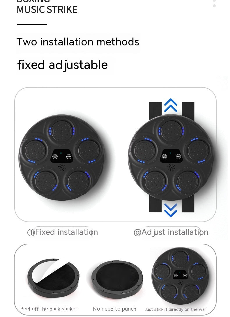 Martial Arts Self Defense Hanging Boxing Target, Music Boxing Machine Blue Light Hitting Reaction, Intelligent Electronic Wall Boxing Target