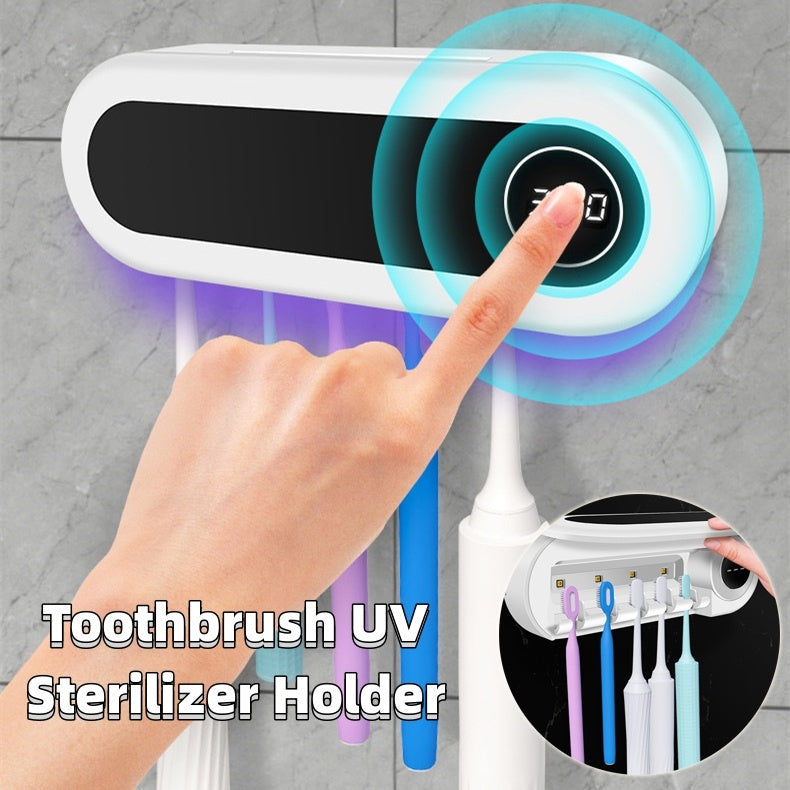 Smart UV Toothbrush Sterilizer,Wall Mounted Toothbrush Sterilizer Holder For Bathroom