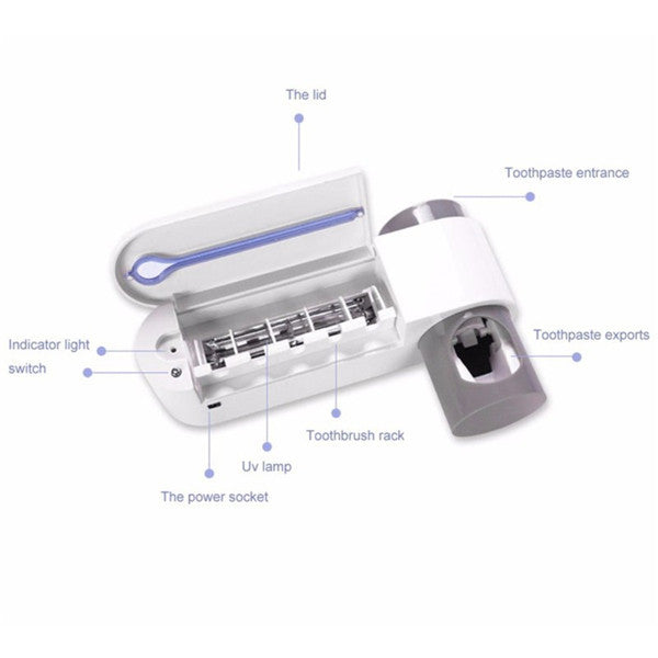 The Ultimate All In One Toothbrush Organizer, Toothbrush Holder,Sterilizer,Toothpaste Dispenser