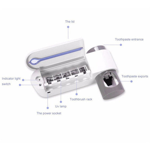 The Ultimate All In One Toothbrush Organizer, Toothbrush Holder,Sterilizer,Toothpaste Dispenser