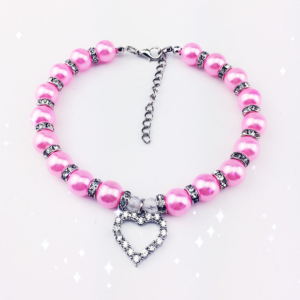 Pearl Collar,Sparkling Rhinestone And Alloy Pendant