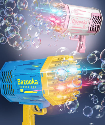 Bubble Gun Rocket 69 Holes Soap Bubbles Machine Gun Shape Automatic Blower With Light,Toys For Kids Pomperos