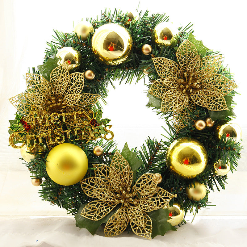 Festive Holiday Door Wreath,Classic Christmas Greenery Decor