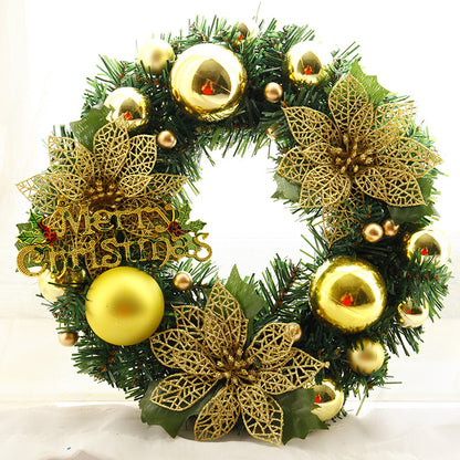 Festive Holiday Door Wreath,Classic Christmas Greenery Decor