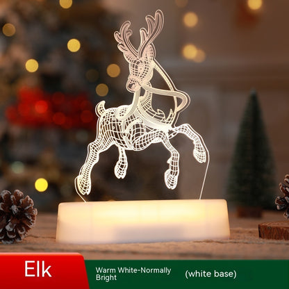 3D Acrylic LED Night Light,Holiday Themed Bedside Lamp