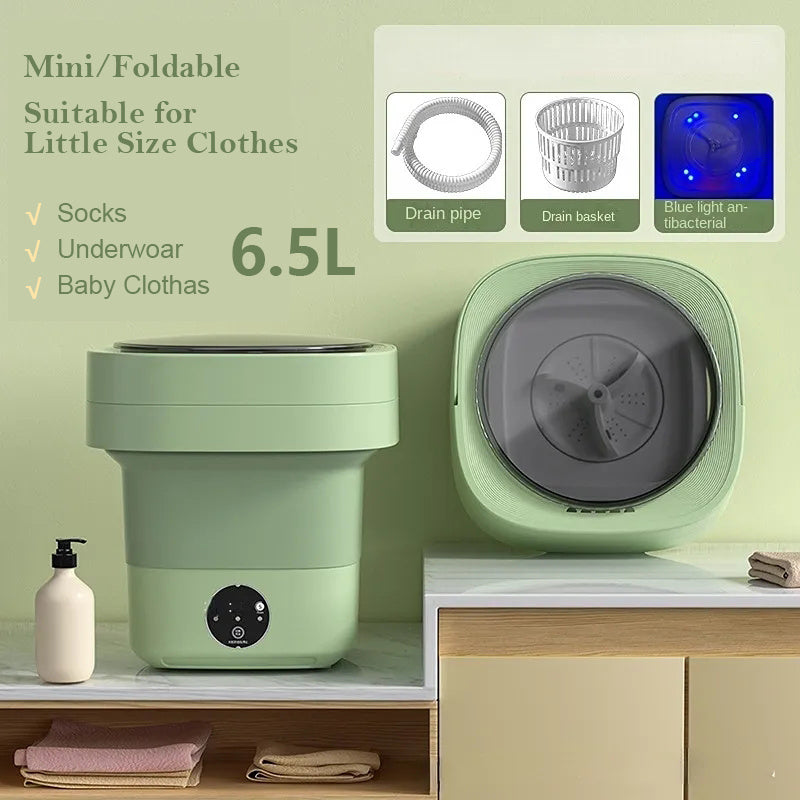 Foldable Portable Washing Machine,Compact Electric Spin Dry
