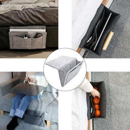 Bed Storage Bag with Pocket Felt Bedside,Sofa Bedroom Mattress Bedside Anti-slip Organizer Holders