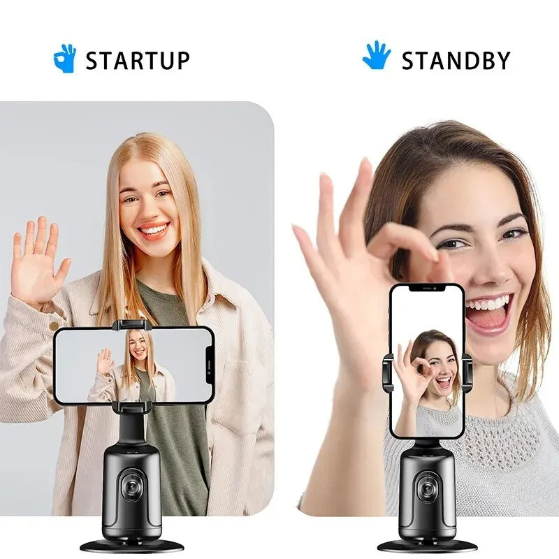 AI Smart Face Tracking Gimbal,Auto Phone Stabilizer Tripod