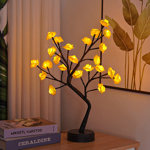 USB Powered Rose Table Lamp,3D Flower Night Light