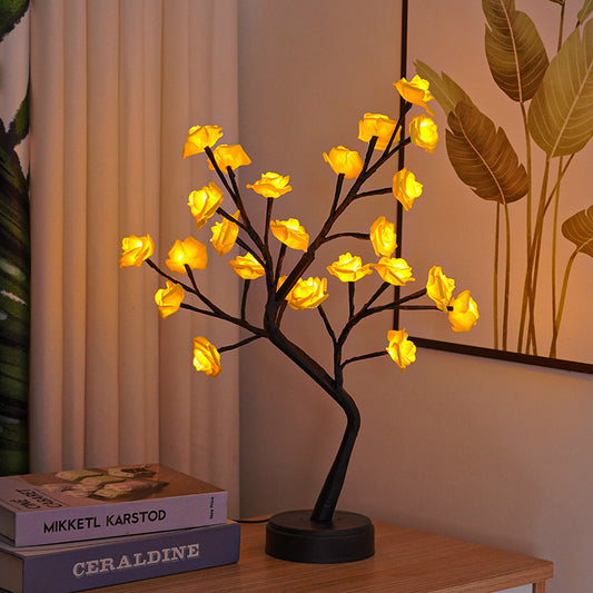 USB Powered Rose Table Lamp,3D Flower Night Light