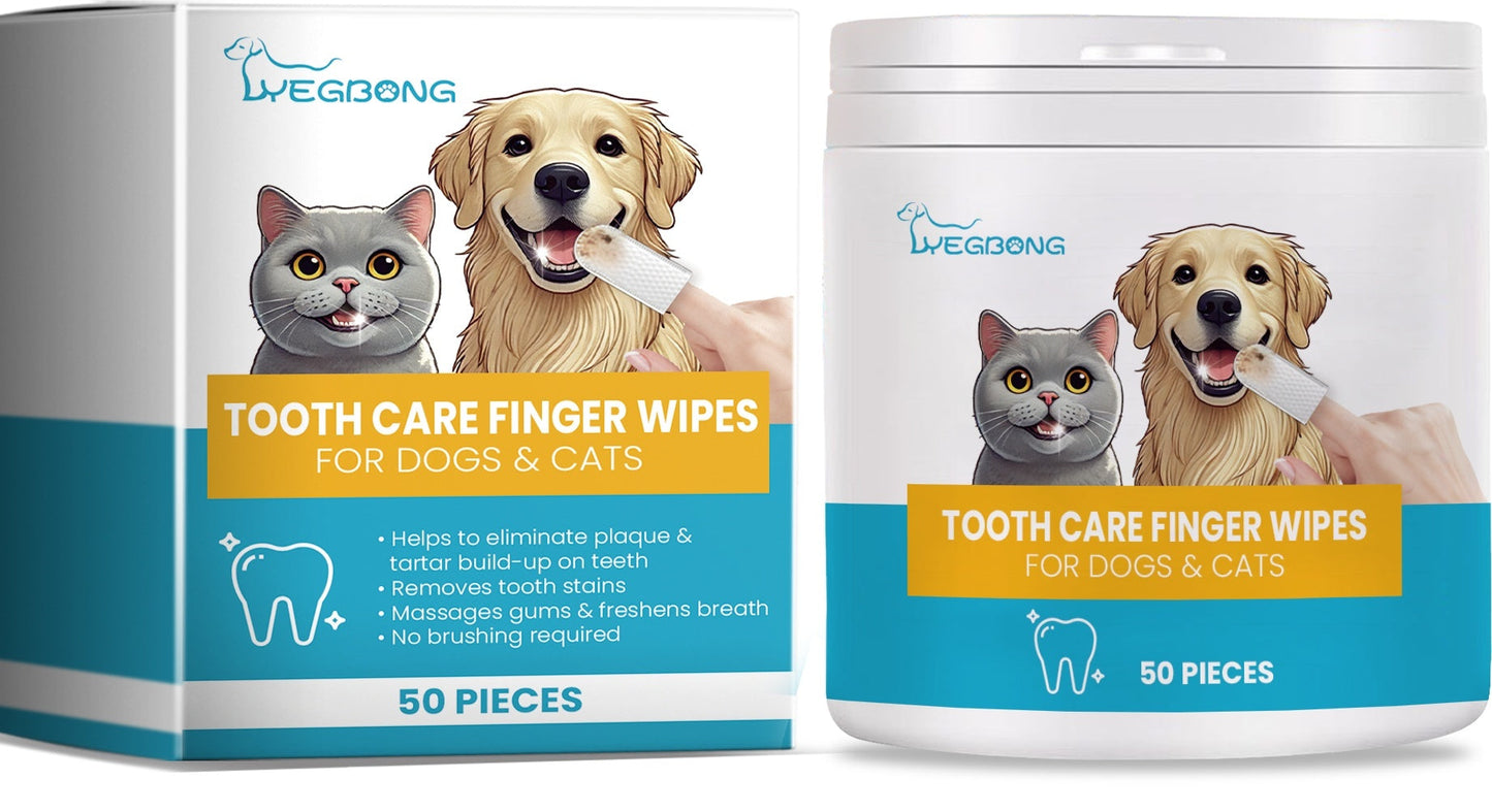 Pet Dental Finger Wipes, For Dogs And Cats Gentle Teeth Cleaning And Fresh Breath, Pets Teeth Care Finger Wipes
