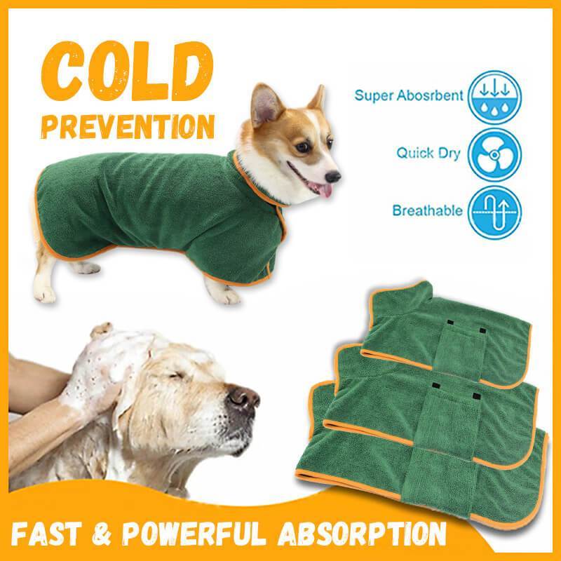 Absorbent Pet Bathrobe With Waist wrapped Microfiber