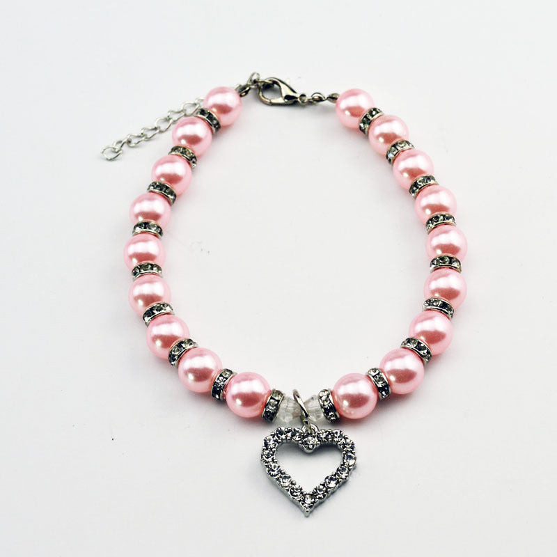 Pearl Collar,Sparkling Rhinestone And Alloy Pendant