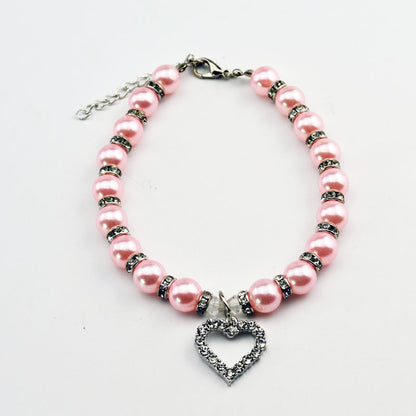 Pearl Collar,Sparkling Rhinestone And Alloy Pendant