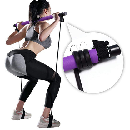 FlexBand Pilates Bar,Portable Home Fitness Resistance Trainer