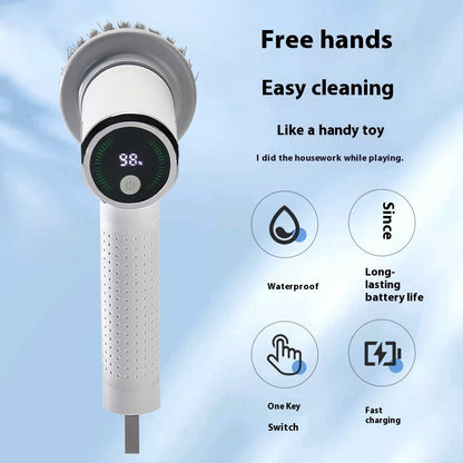 Multifunctional Smart Display Electric Cleaning Brush, Wireless Kitchen Sink, Cleaning Brush Waterproof, Electric Pot Brush Cleaning Tool