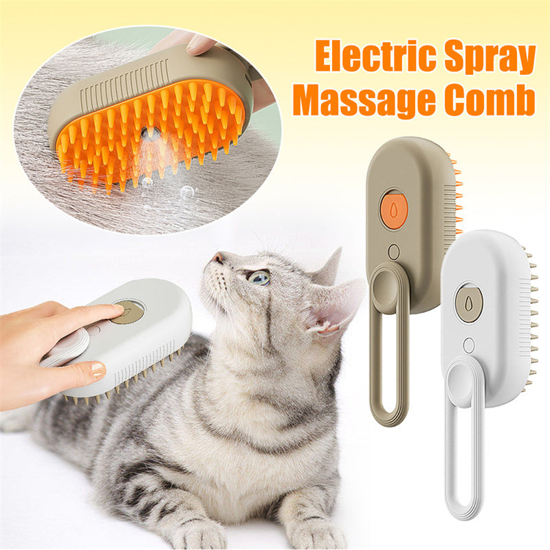 3 In 1 Electric Steam Pet Brush, Electric Spray Cat Hair Brushes For Massage, Steam Brush Pet Grooming,