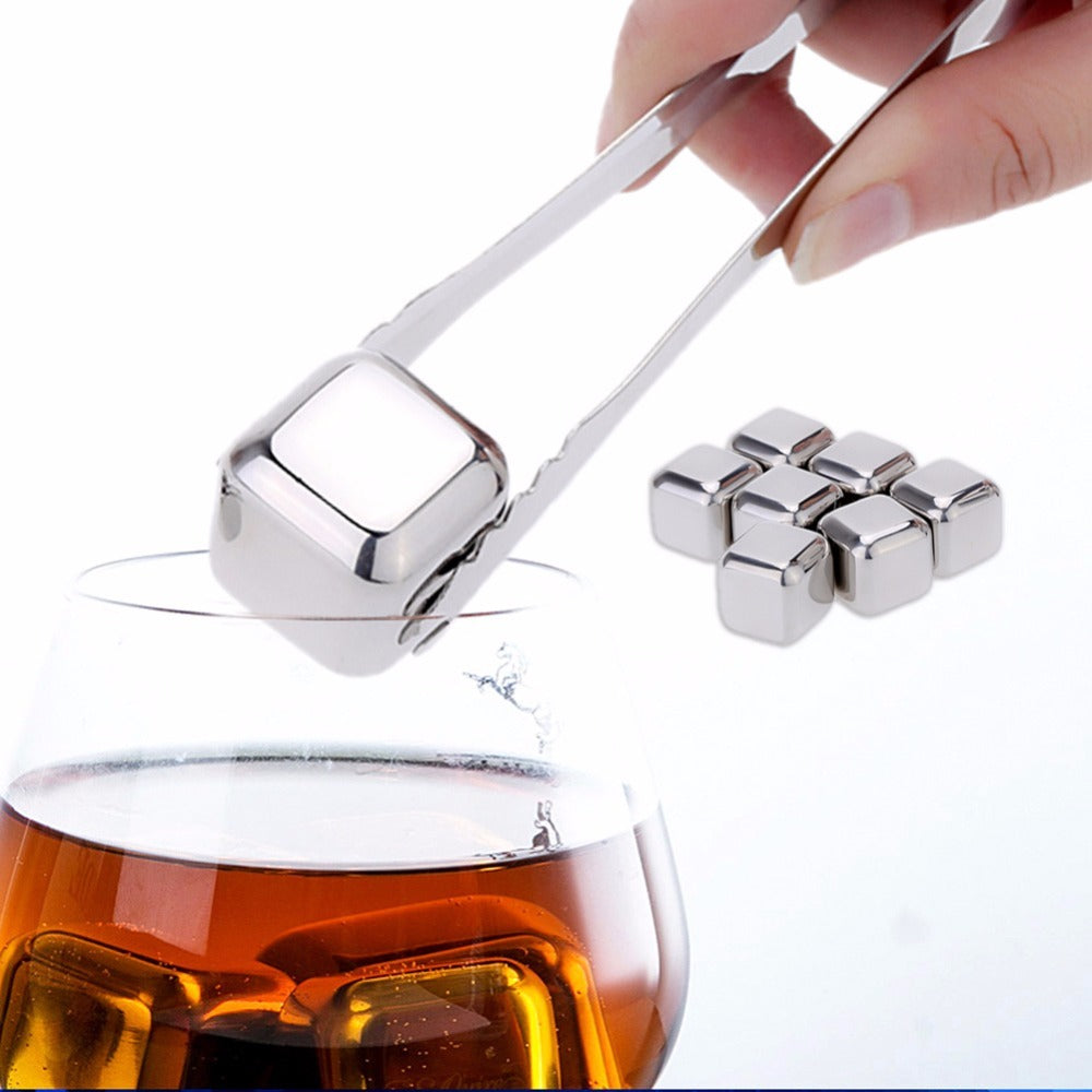 ChillStone Reusable Whiskey Stones,Stainless Steel Cooling Cubes