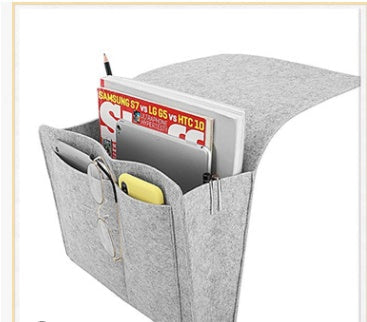 Bed Storage Bag with Pocket Felt Bedside,Sofa Bedroom Mattress Bedside Anti-slip Organizer Holders