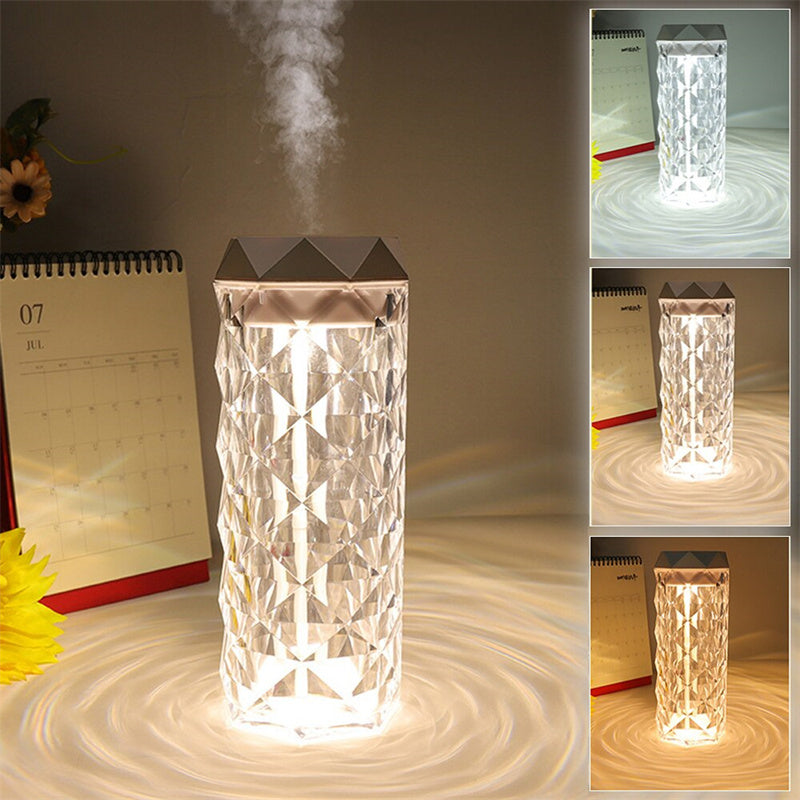 Crystal Lamp Air Humidifier, Color Night Light, Touch Lamp With Cool Mist Maker Fogger, LED Atmosphere Room Lights