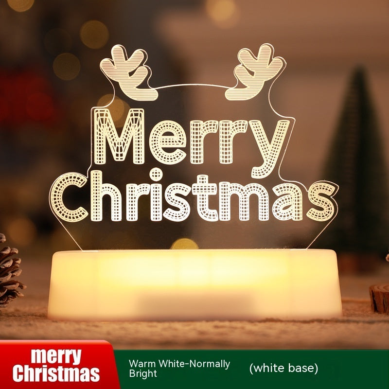 3D Acrylic LED Night Light,Holiday Themed Bedside Lamp