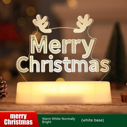 3D Acrylic LED Night Light,Holiday Themed Bedside Lamp