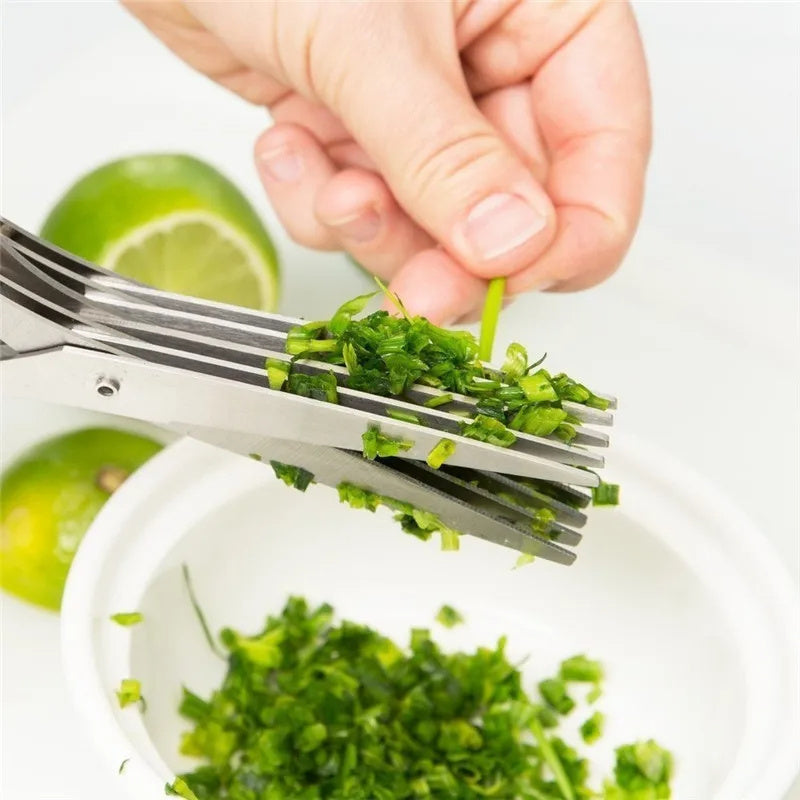 Multifunctional Multi Layer Scissors,  Stainless Steel Green Onion & Herb Scissor,Kitchen Gadgets