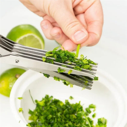 Multifunctional Multi Layer Scissors,  Stainless Steel Green Onion & Herb Scissor,Kitchen Gadgets